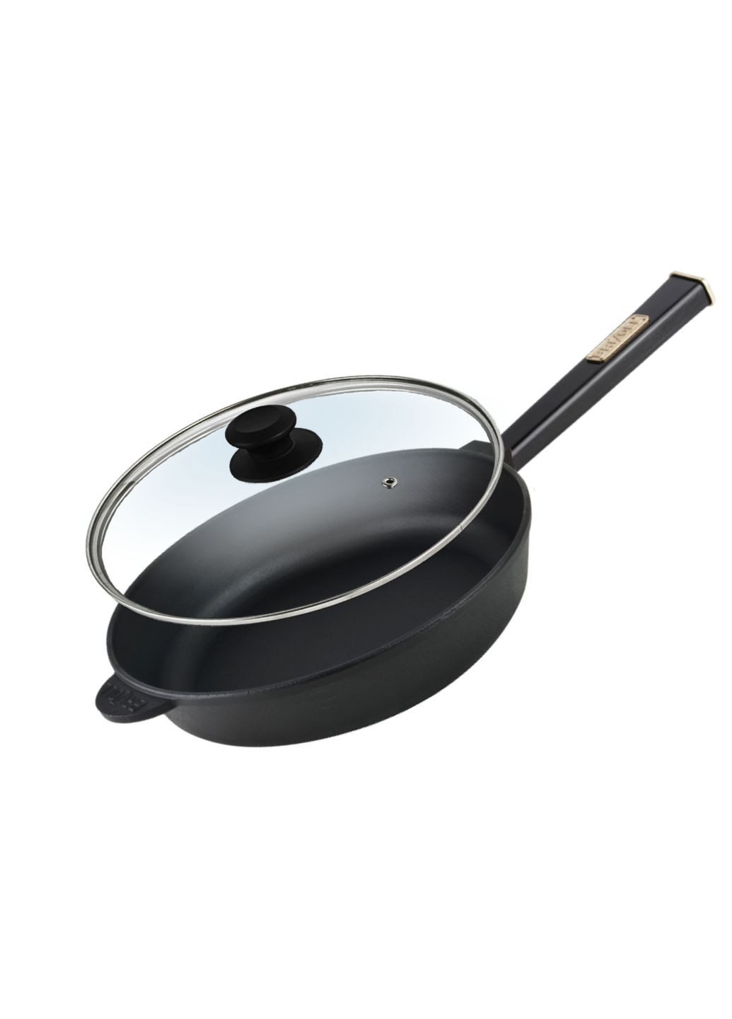 Чугунная сковорода с крышкой Optima-Black 280 х 60 мм. Brizoll (322732515)