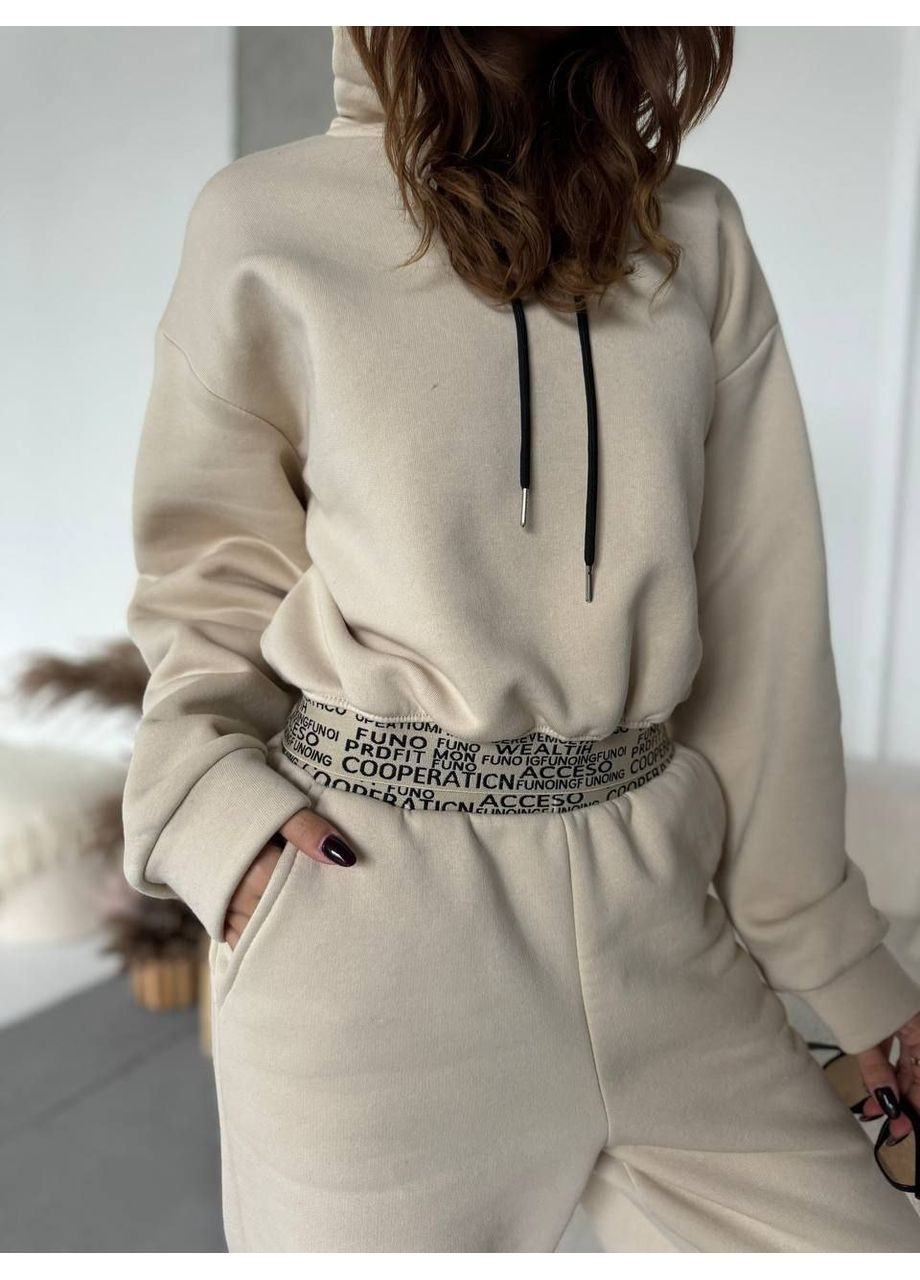 Жіночий утеплений костюм з укороченим худі – Розмірна сітка в описі DK/DL Мода без кордонів (360750103)