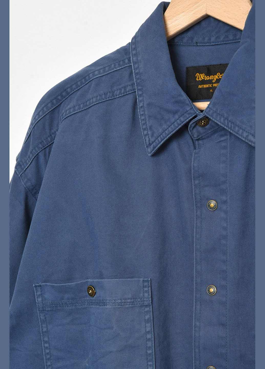 Темно-синяя кэжуал рубашка однотонная Let's Shop