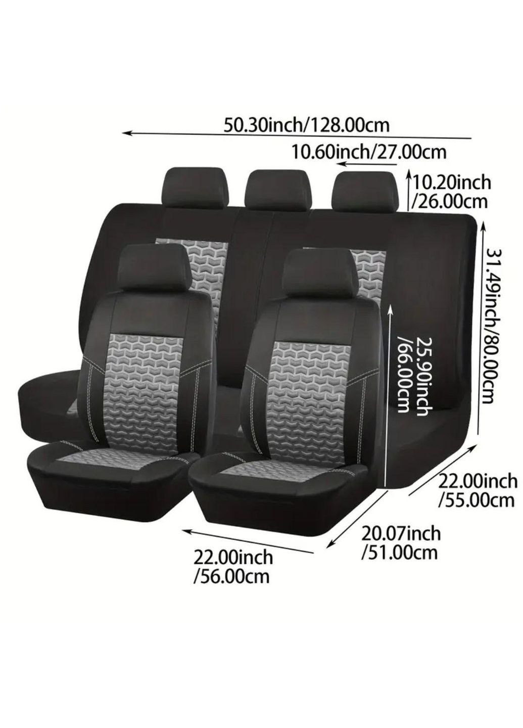 Універсальні авточохли на сидіння авто з блискавками для доступу до багажника No Brand (369475167)