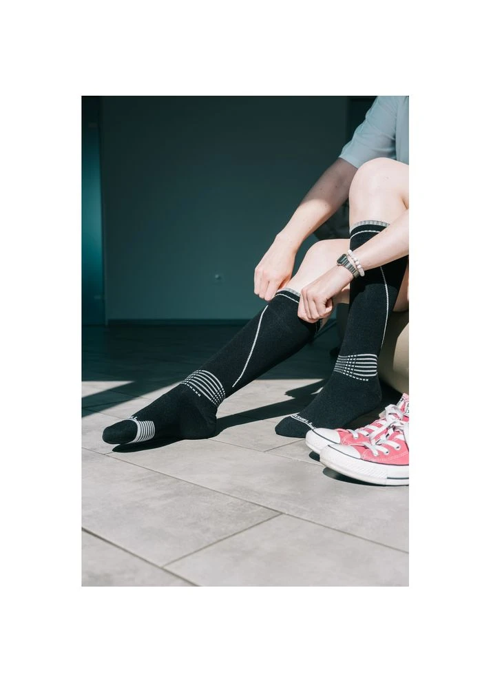 Водонепроницаемые носки Longlite Socks 2.0, серые полоски, размер M (39-42) DexShell (393990214)