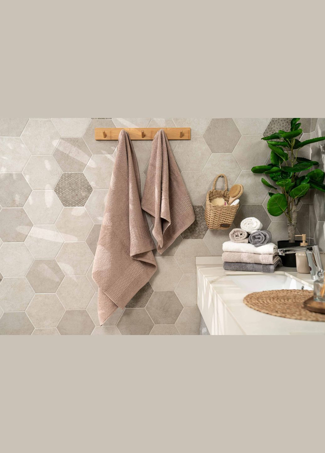 Набор полотенец махровых Lotus 2 шт., 50х90см, 70х140см, 100% хлопок, беж ART2357NS Ardesto комбинированный