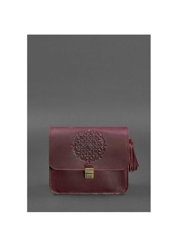 Сумка крос-боді через плече з натуральної шкіри жіноча маленька Бордовий 40155 BlankNote (361970408)