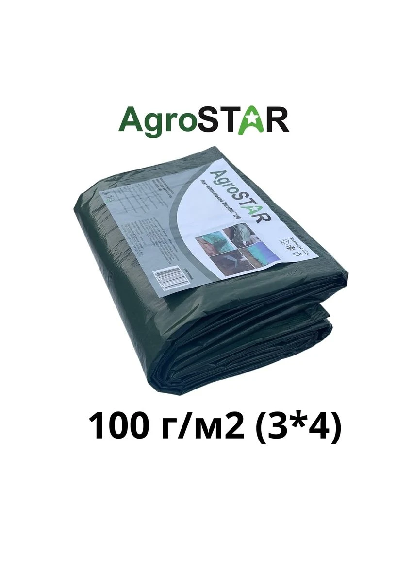 Тент універсальний AgroStar 100 3х4 м тарпаулін водонепроникний No Brand (401165624)