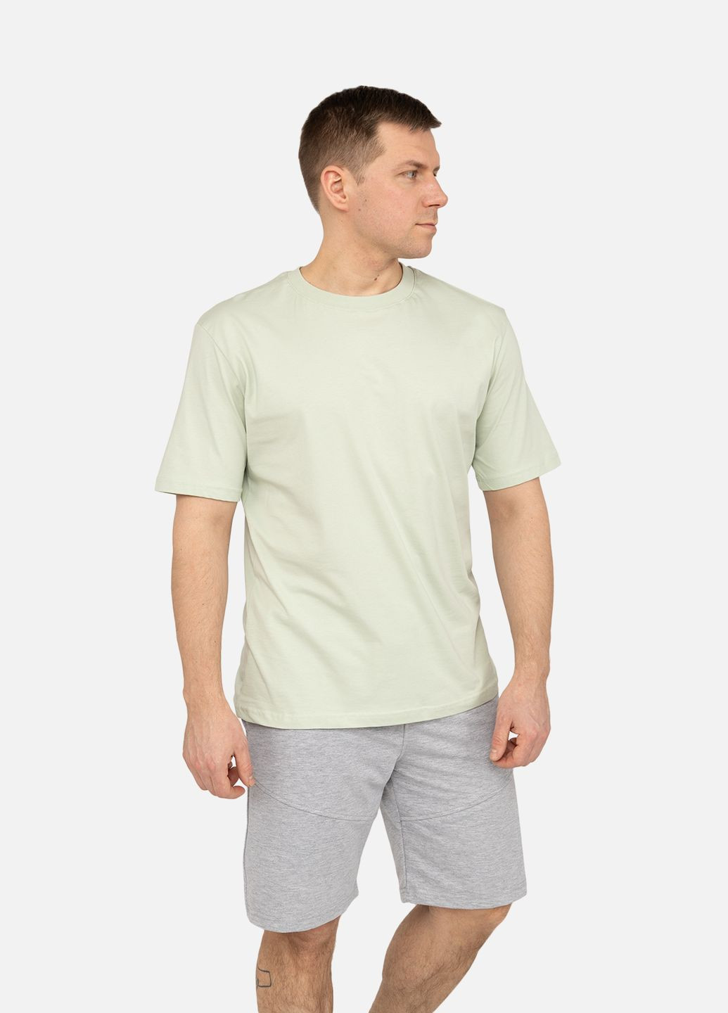 М'ятна футболка з коротким рукавом чоловіча колір м'ятний цб-00267768 Yuki