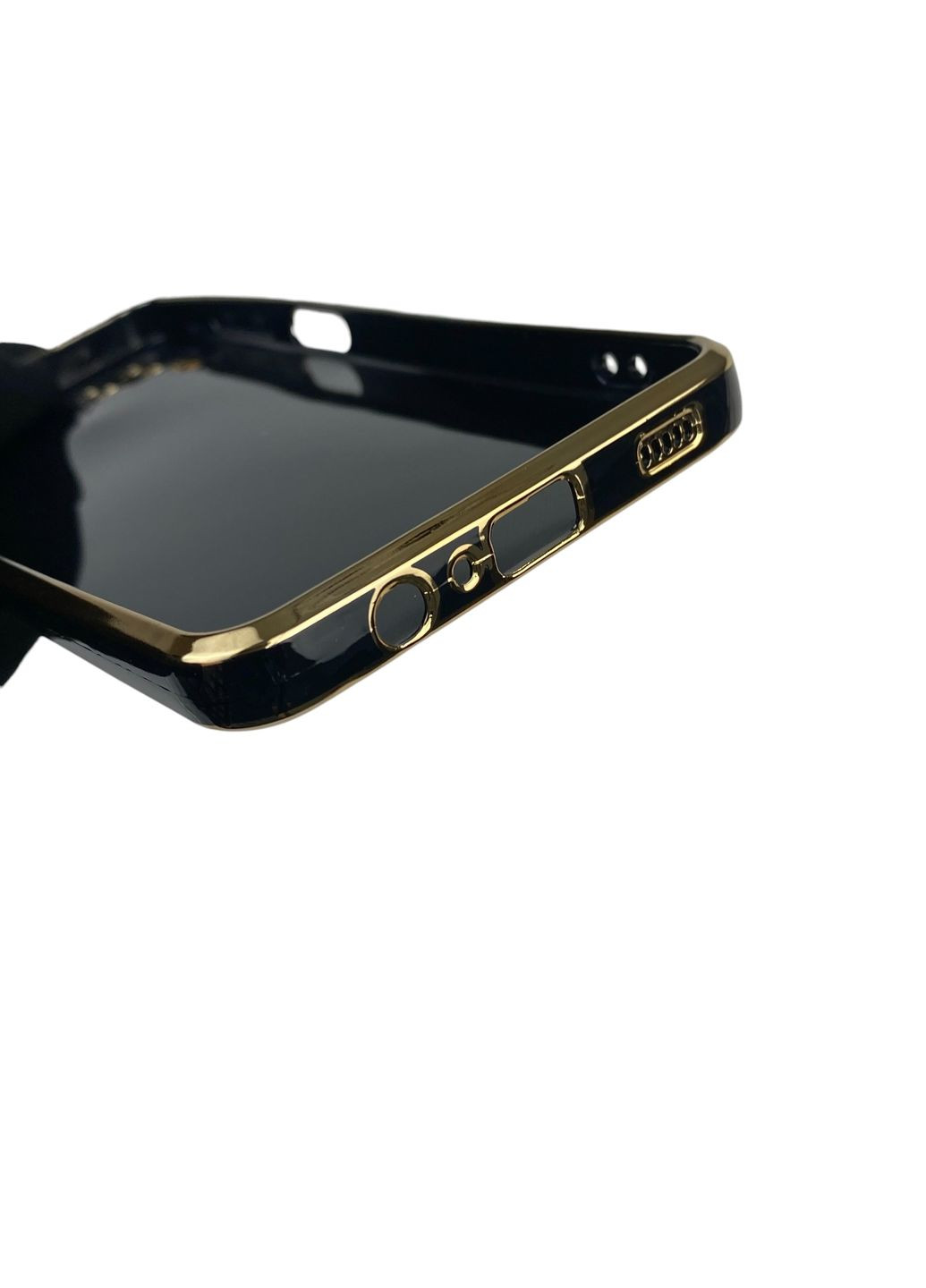 Чохол для Galaxy A12 (SM-A127F) з кільцем MagSafe із золотою окантовкою на самсунг а12 чорний gs1 Samsung (366231847)