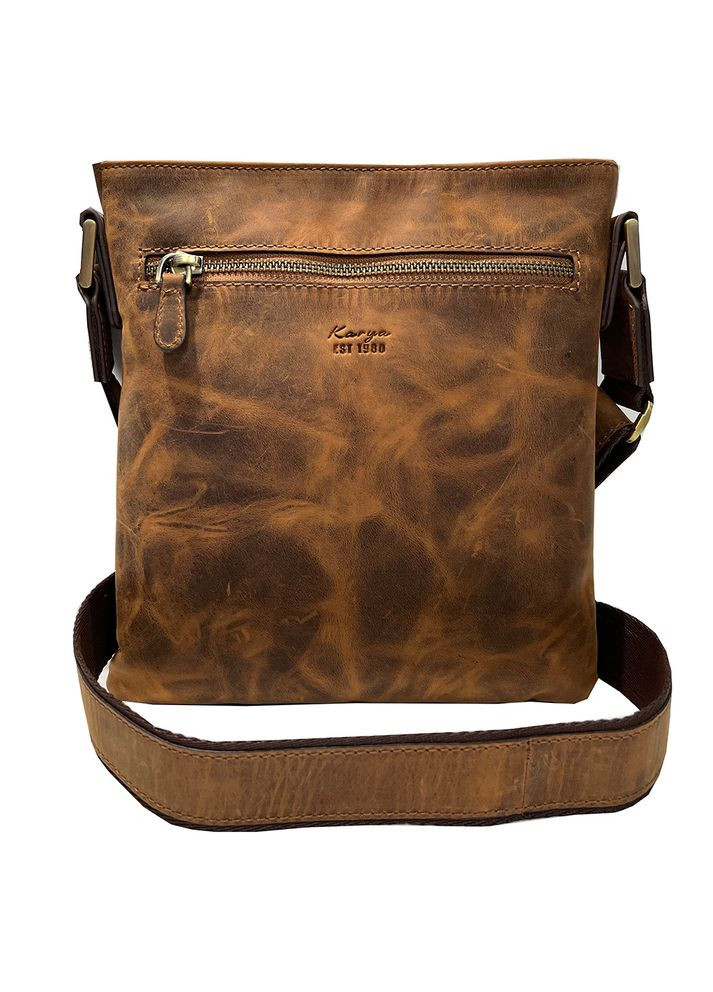 Сумка барсетка планшетка мужская из натуральной кожи винтажная коричневая 0515-32 Karya (336377972)