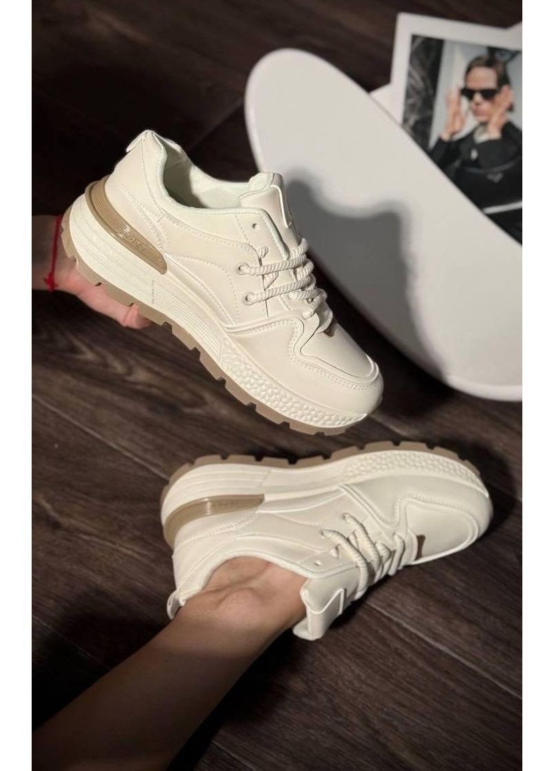 Кроссовки женские бежевые на шнуровке Loretta Кросівки жіночі бежевые демисезоны (358496803)