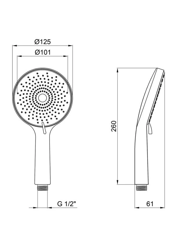 Лейка для ручного душа Niagara 32 120 мм, Graphite круглая LDNIA32GRP48536 LIDZ SD00054660 (385683519)