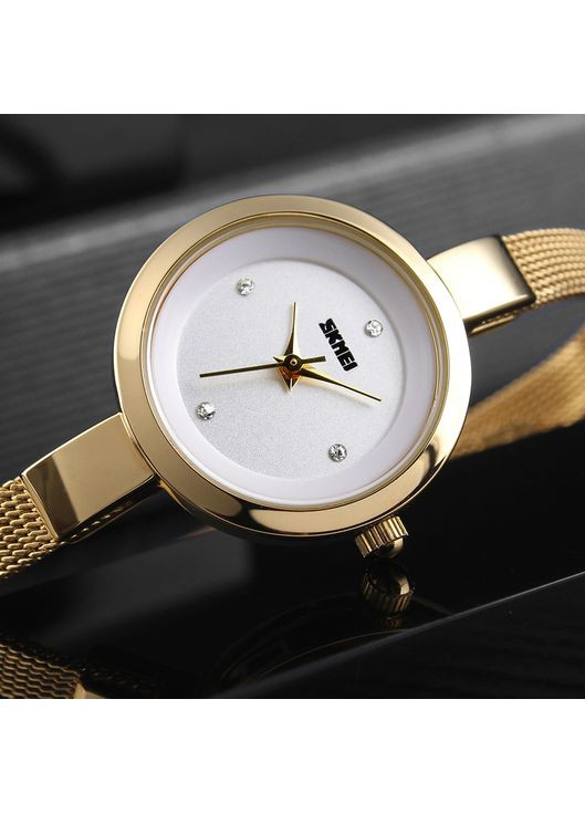 Годинники жіночі золотисті кварцові з нержавіючої сталі водонепроникні класичні стрілочні ProDobro (367265819)