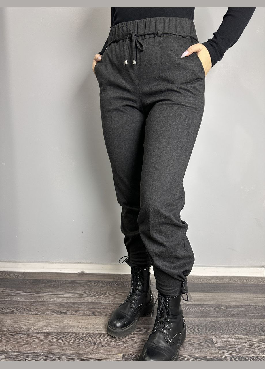 Жіночі штани теплі сірі джогери MKJL1121011-1 Modna KAZKA (278259098)