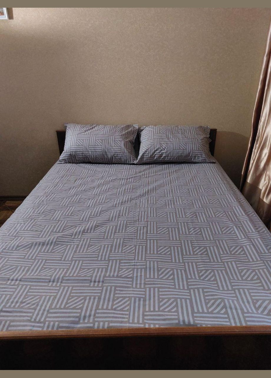 Простирадло на резинці Бязь Gold 200х160х20 см + наволочки 50х70 см 2 шт Бежевий (П4К-les-rezinka-002-04 50х70) No Brand (315734300)