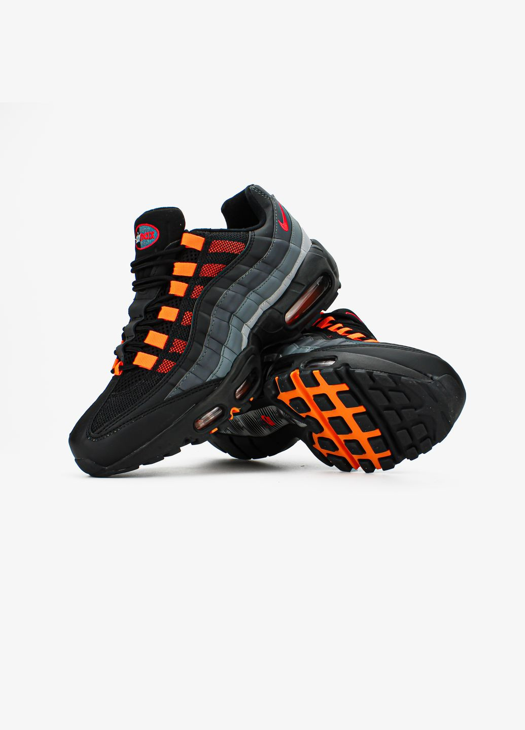 Чорні Осінні кросівки чоловічі nike air max 95 "black hyper crimson" | найк аір макс 95 чорні No Brand