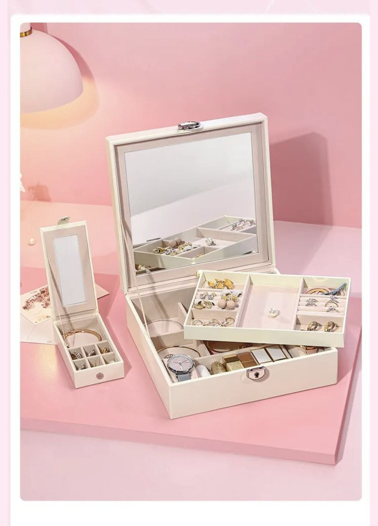 Скринька для прикрас, скриня для біжутерії, органайзер для прикрас Біла No Brand (337990876)