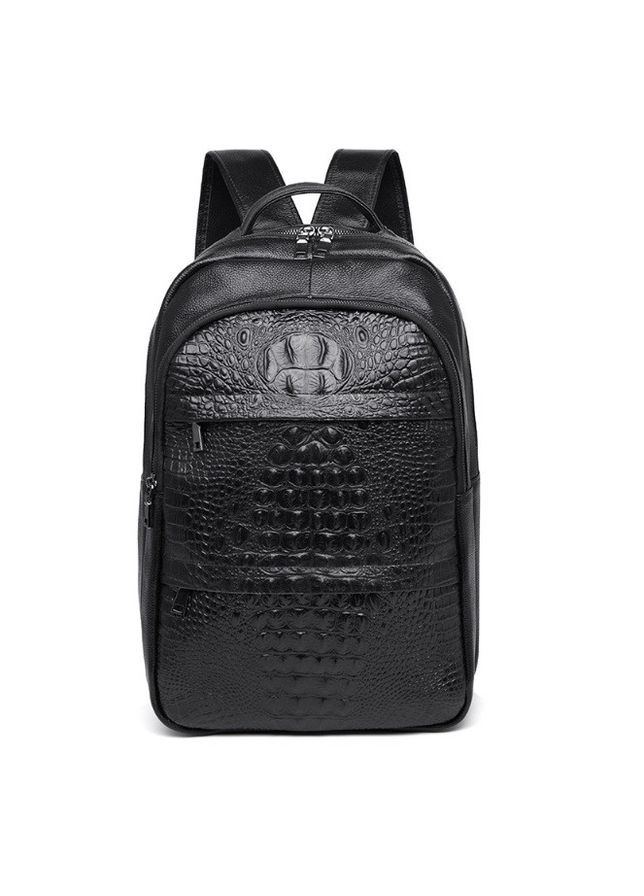 Мужской кожаный рюкзак под рептилию Черный No Brand (302391190)
