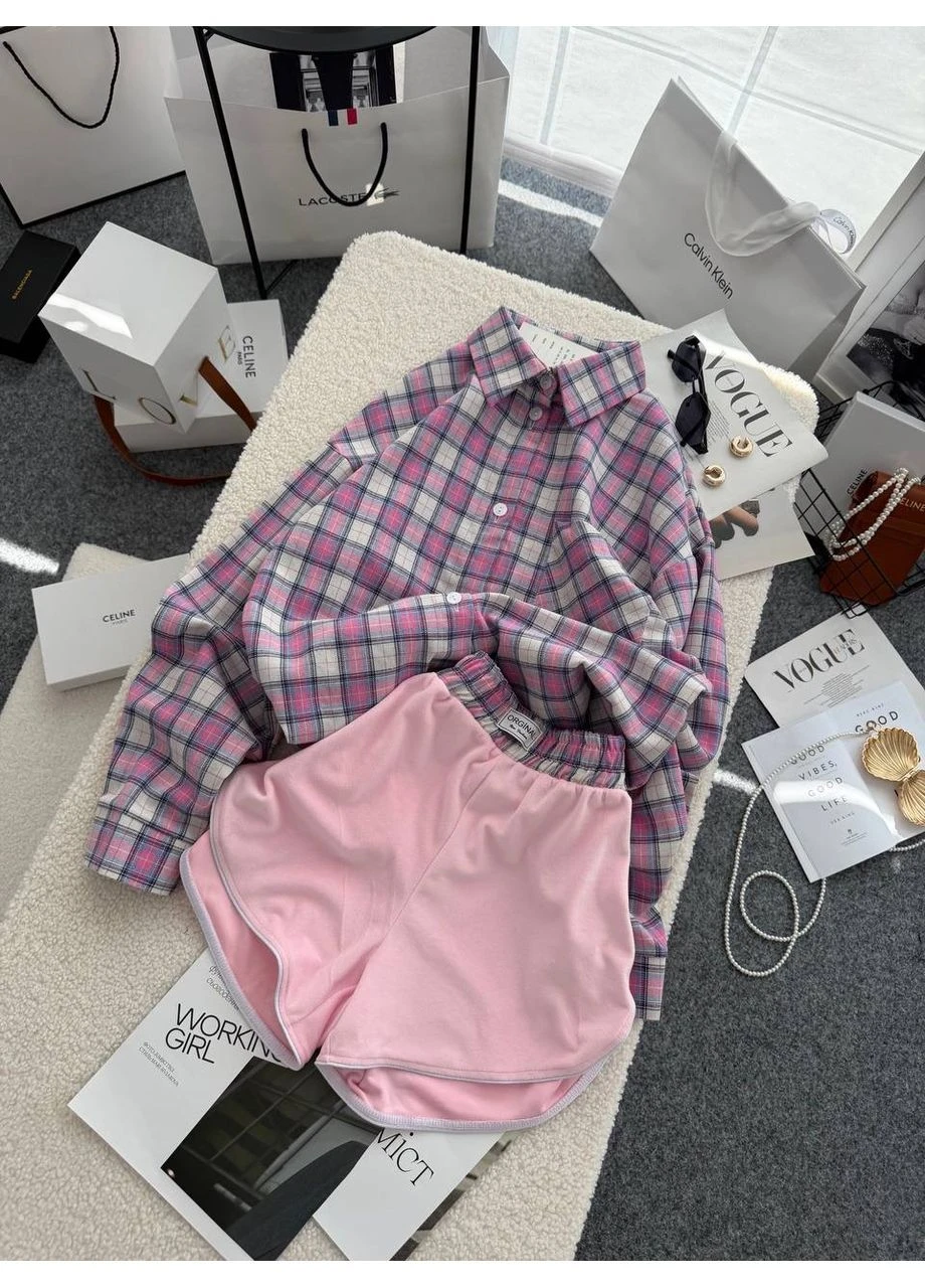 Женский спортивный костюм рубашка и шорты No Brand (396461052)