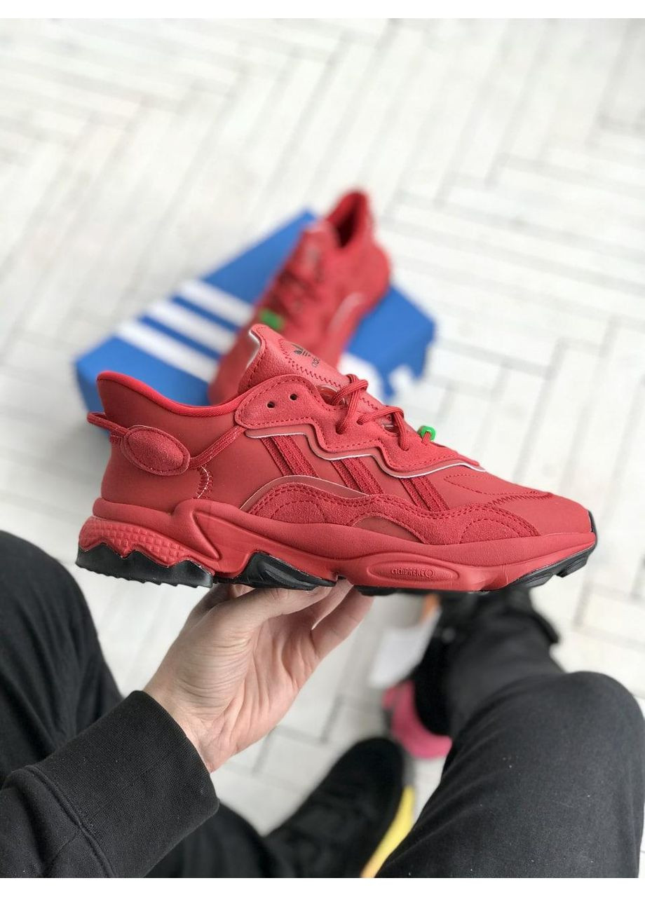 Червоні кросівки чоловічі adidas ozweego adiprene red адідас озвіго червоні демісезон No Brand