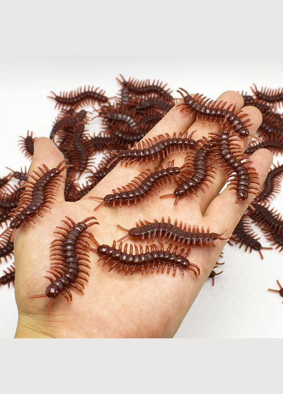 Искусственные гусеницы 10 штук 6 см коричневый Jannet (303289576)