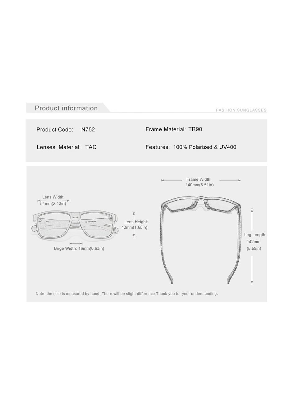 Брендові сонцезахисні окуляри Wayfarer з поляризованими лінзами N752 DESIGN KINGSEVEN (365436865)