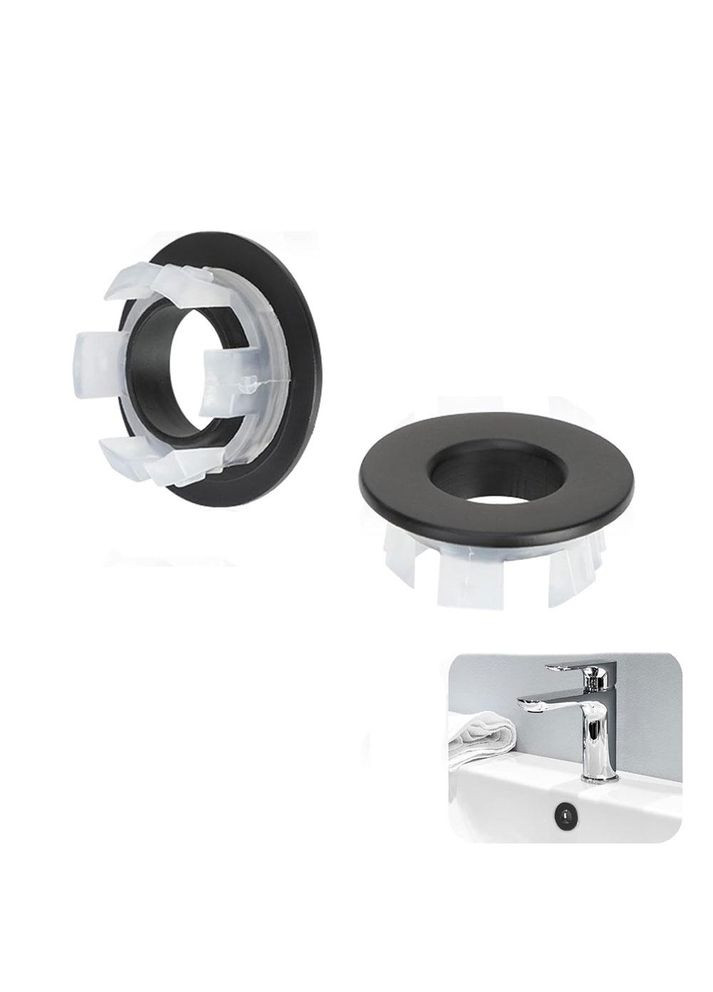 Декоративна універсальна накладка кільце на перелив умивальника латунь чорного кольору (OK0084_3) No Brand (315885386)