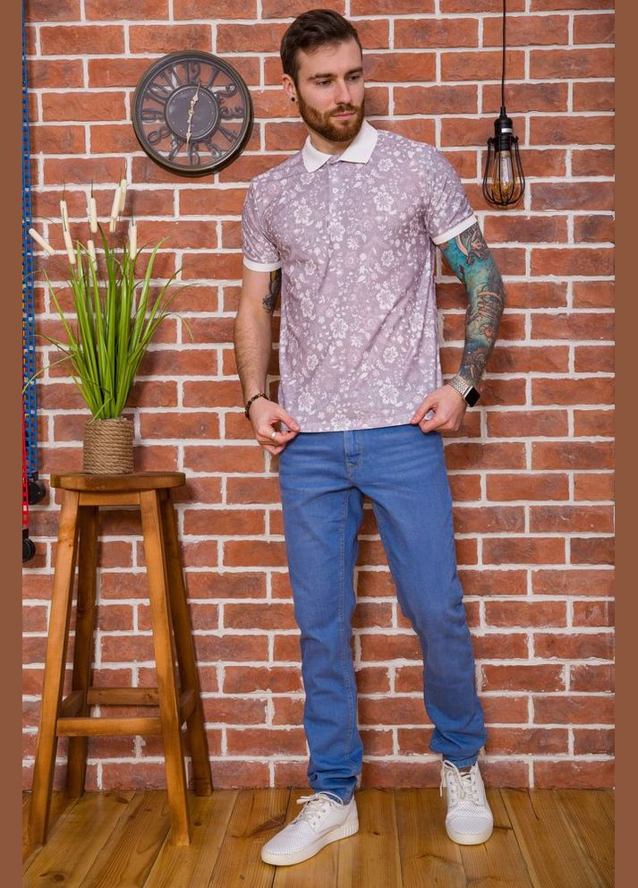 Синяя поло мужское 194r2120 с длинным рукавом Ager