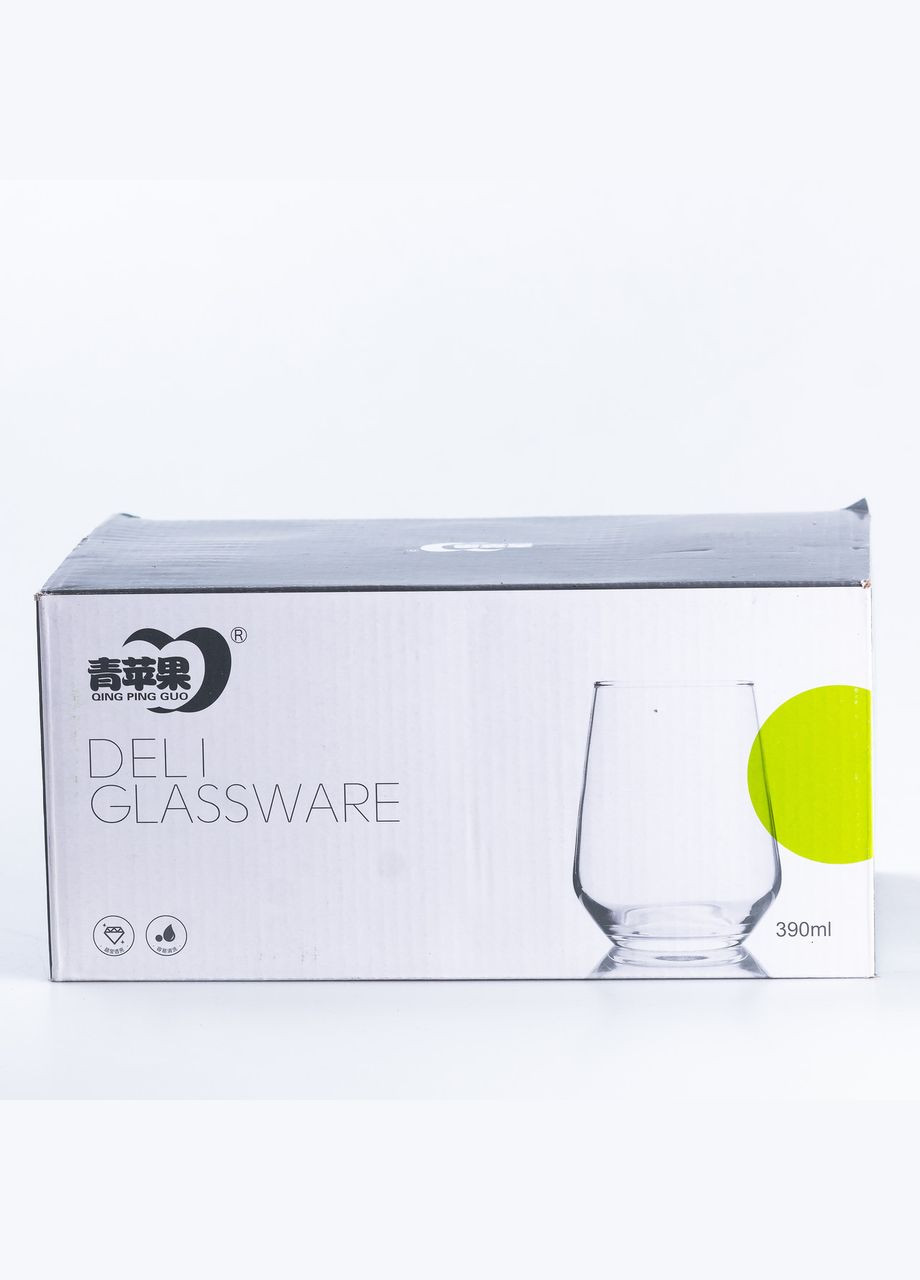 Набір склянок 6 штук по 390 мл скляний прозорий TS Kitchen (326066663)