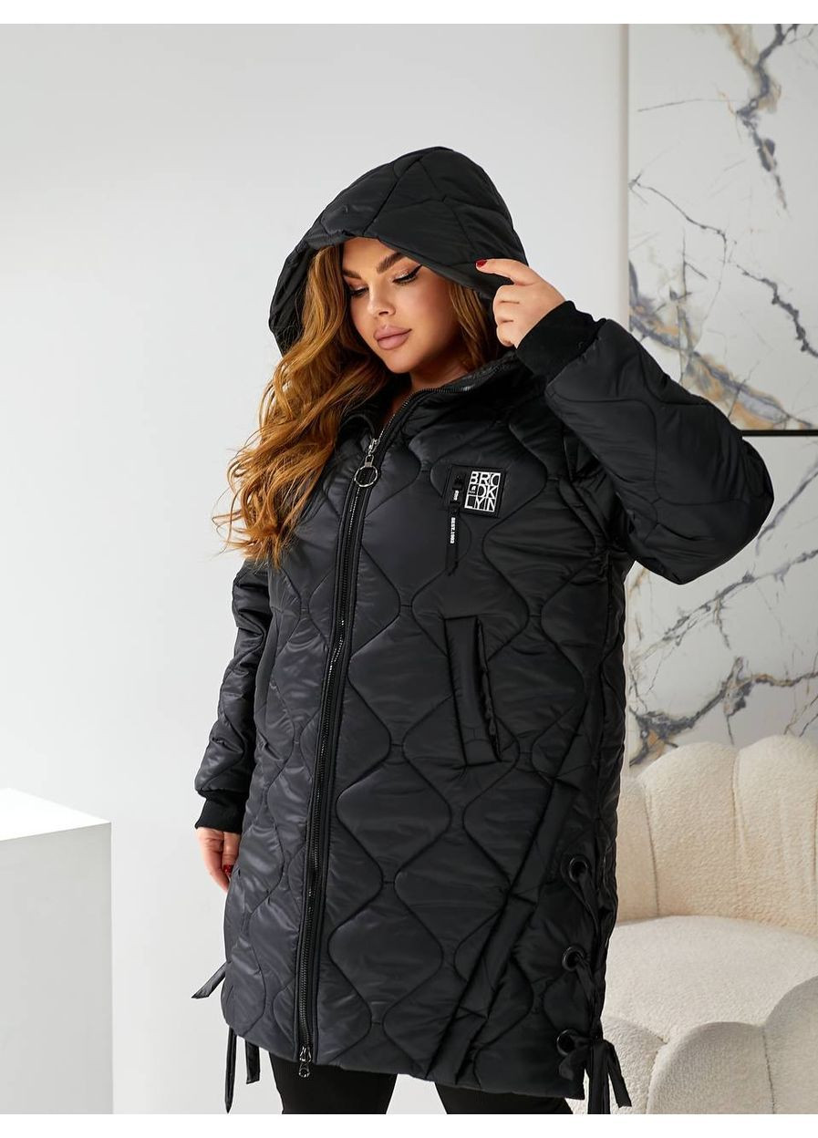 Чорна демісезонна жіноча куртка-пальто куртка-пальто Asi.Store.ua