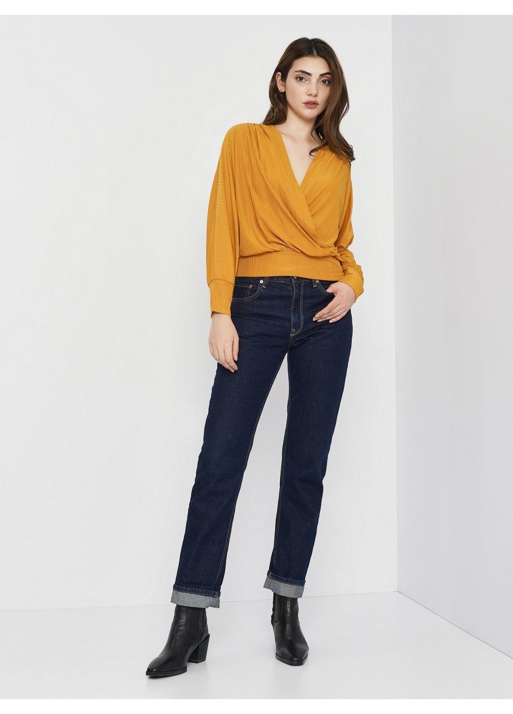 Горчичная блуза Dex