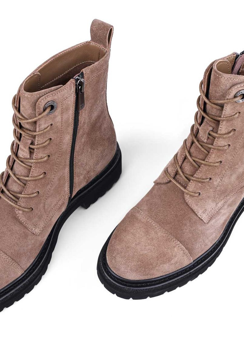 Осенние женские ботинки nh47x-966l-c1244r бежевый велюр Attizzare тканевые