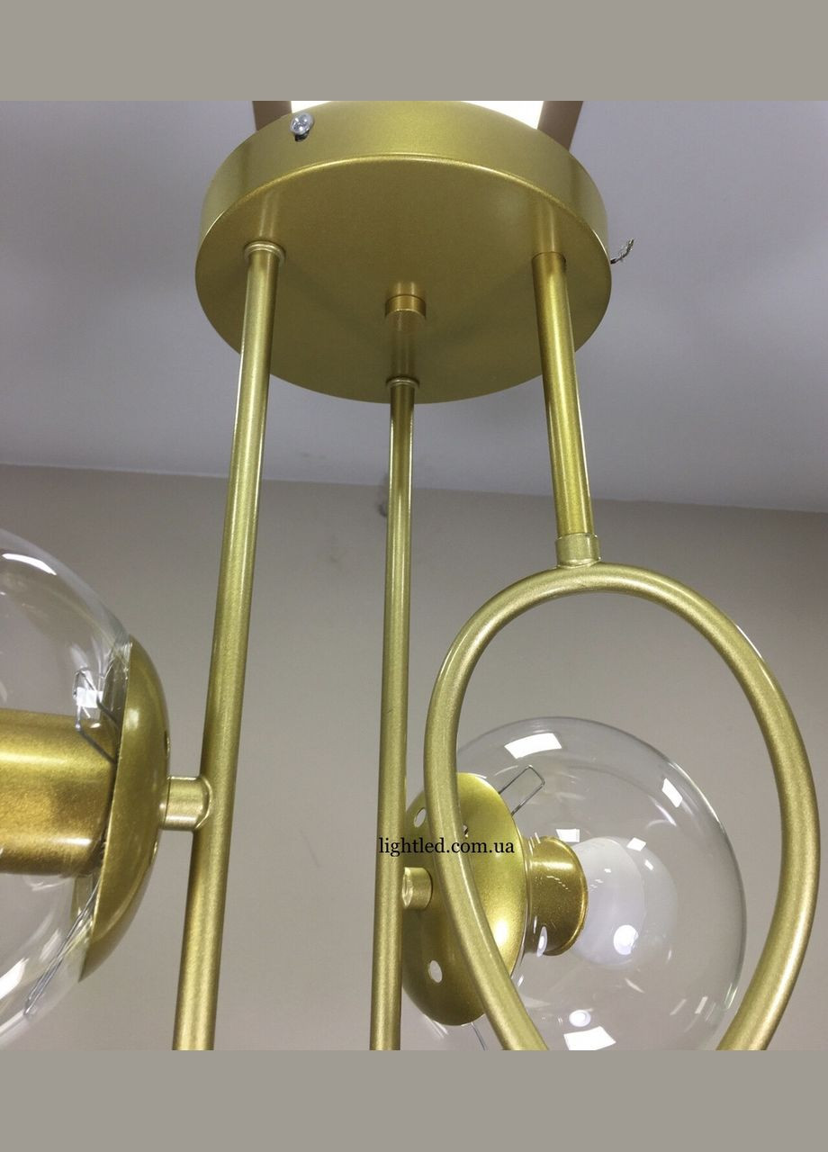 Золота люстра з прозорих куль на 6 ламп (52-L7914-6 GD+CL) No Brand (370070692)