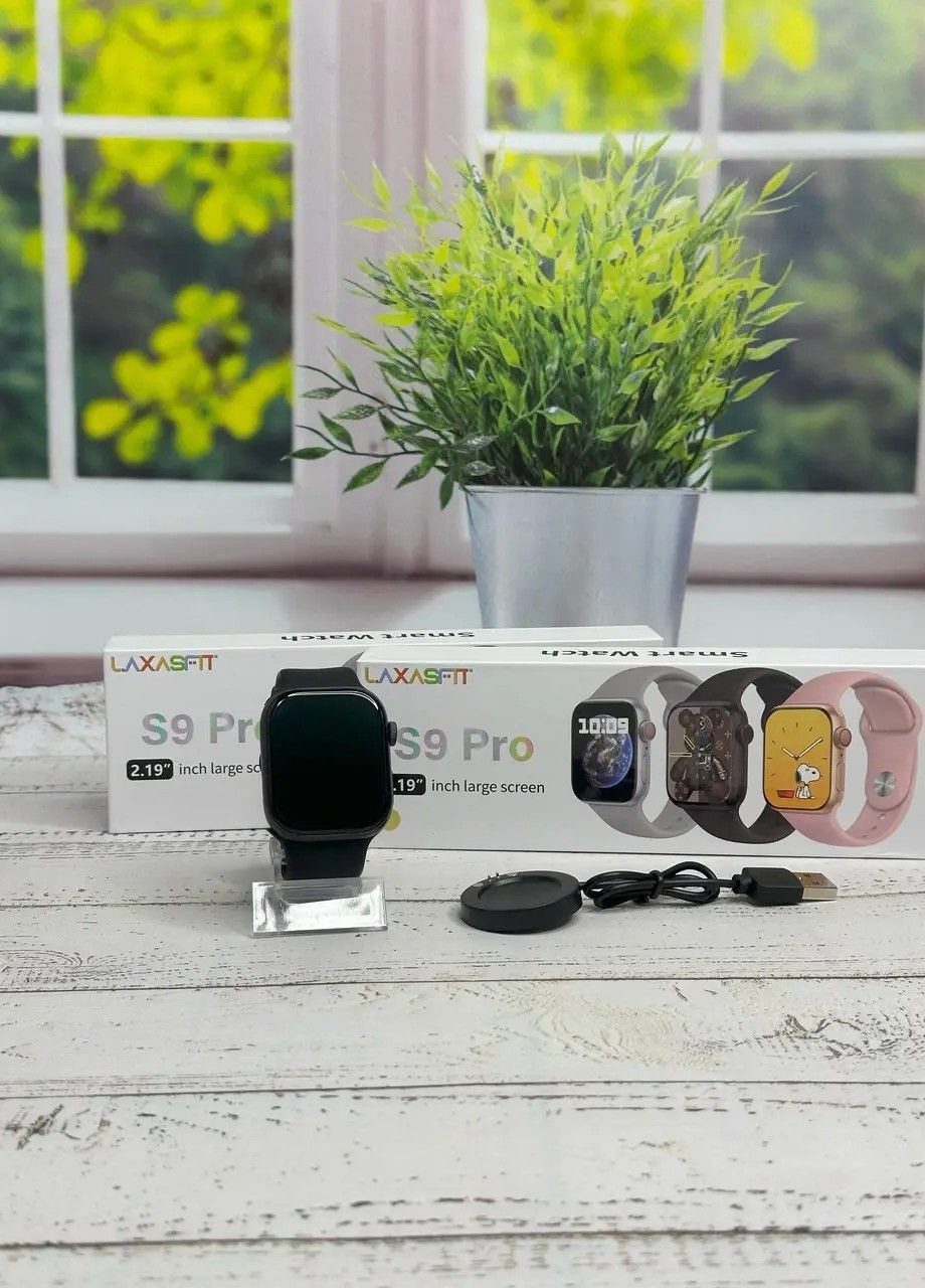 Смарт-часы 9-го поколения 45/49 мм с подсчётом калорий, пульсометром и шагомером, Black Smart Watch S9 PRO (369963549)