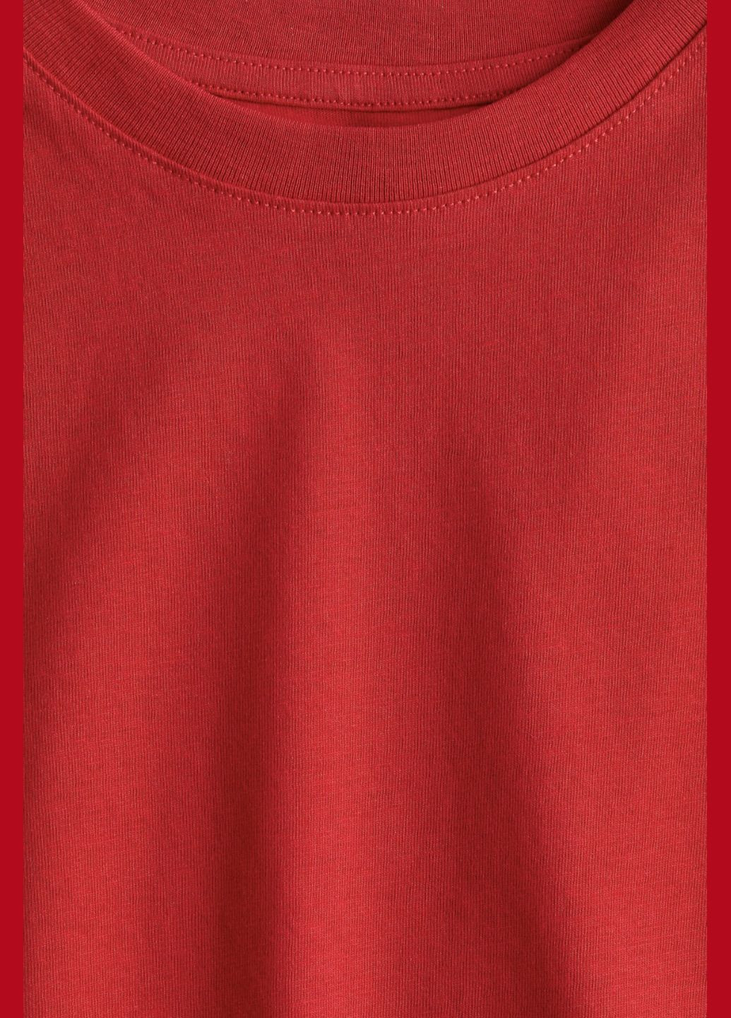 Червона літня футболка базова для хлопчика червона H&M Базова