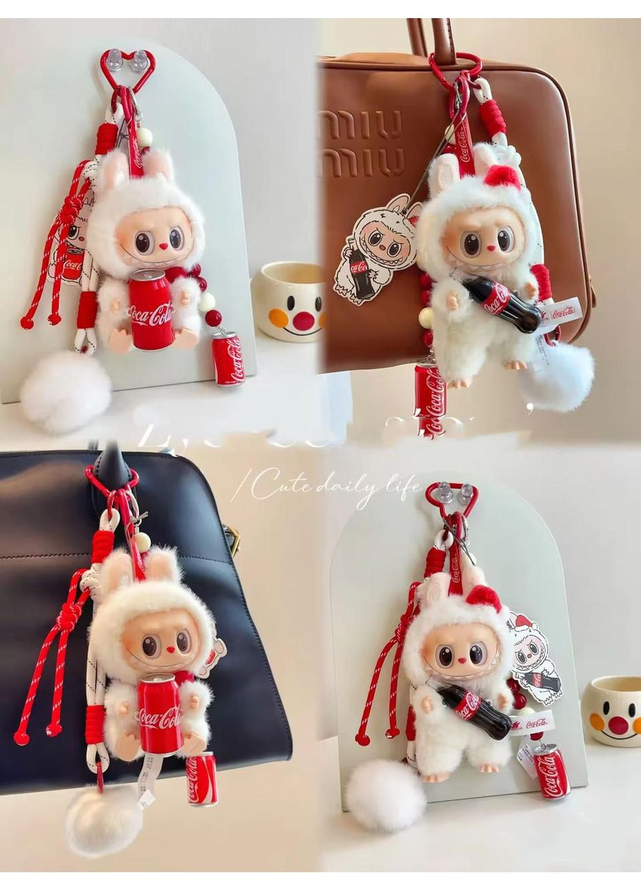 Мягкая игрушка-брелок Лабубу с баночкой Coca Cola Labubu No Brand (351506419)