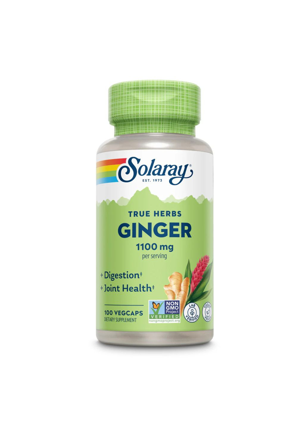 Імбир корінь 1100мг 100 капсул для травлення та імунітету натуральна добавка Solaray (368988693)