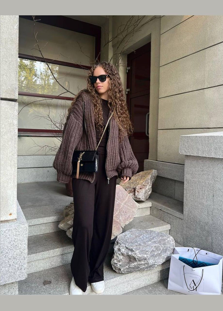 Костюм на все сезоны, однотонный шоколадный, красивый, универсальный размер, подходит для любого времени года No Brand 1581-2 (316220588)