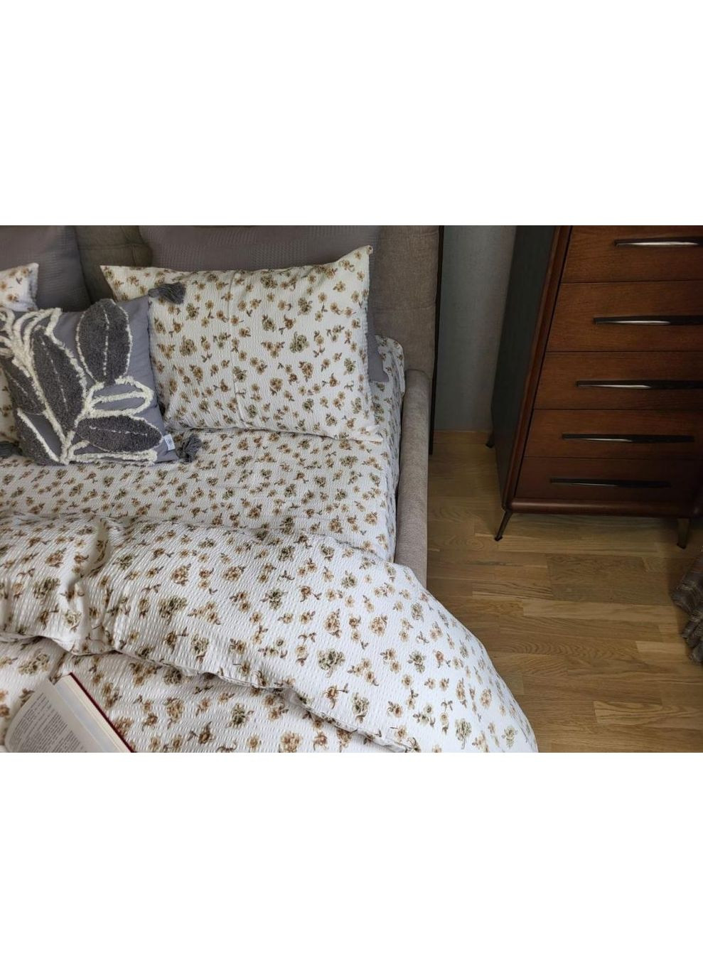 Постельное белье с резинкой Майя, ранфорс гофра (жатка) Полуторный размер, наволочки 50/70 No Brand (364220237)