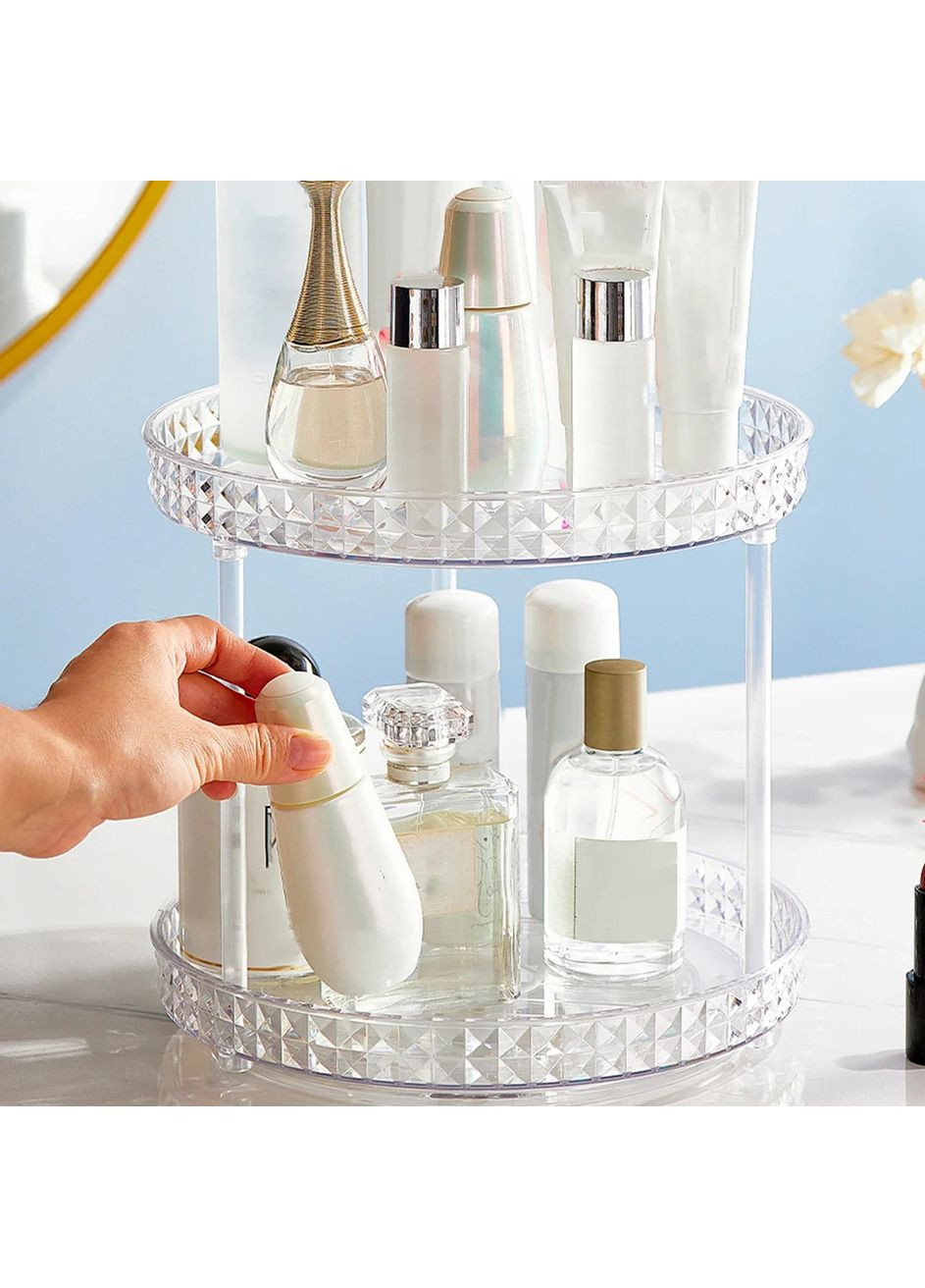 Органайзер для косметики що обертається на 2 яруси акрилова підставка для прикрас та аксесуарів (OG309) No Brand (361161924)