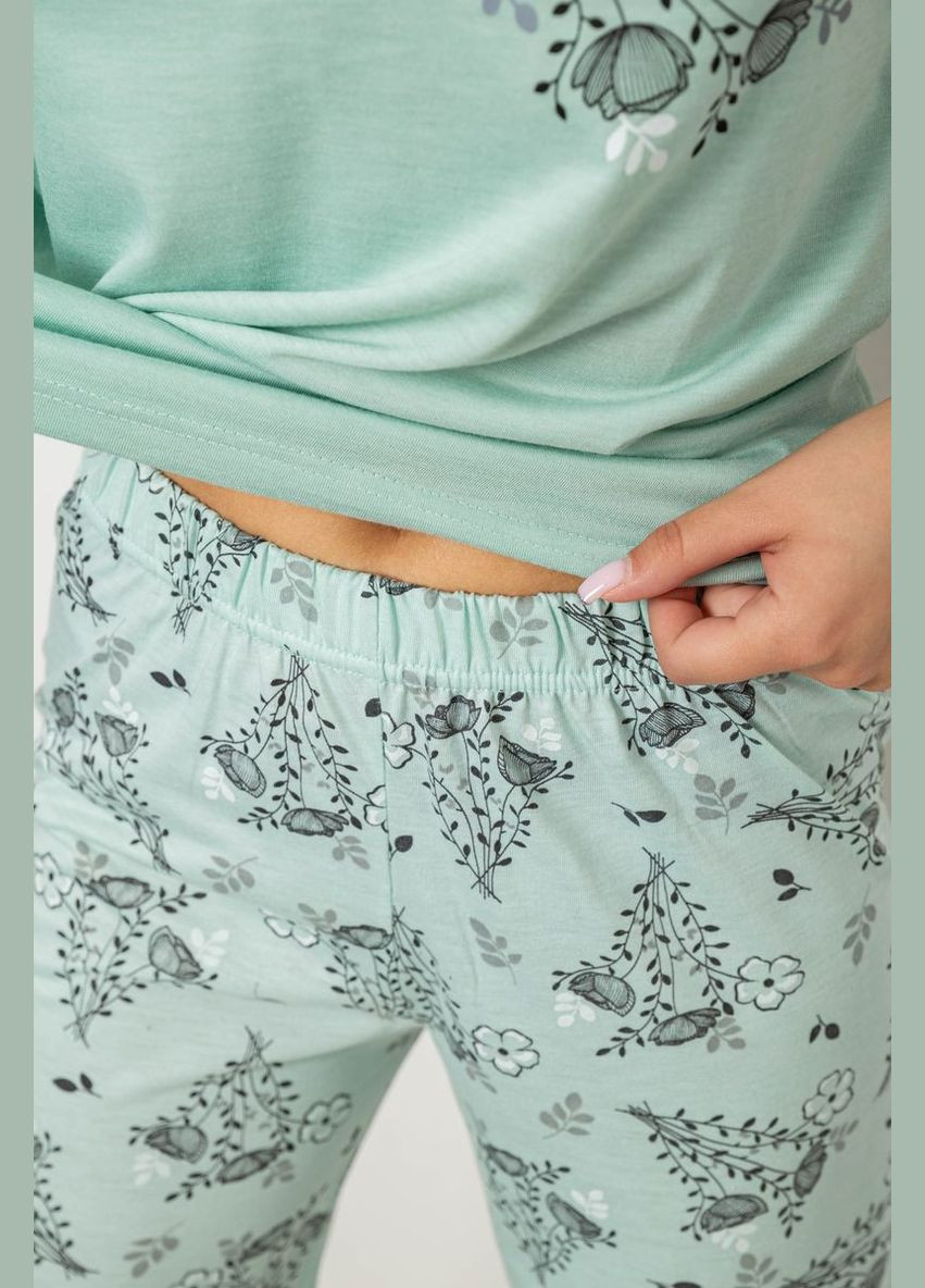 Мятная всесезон пижама женская с принтом Fashion