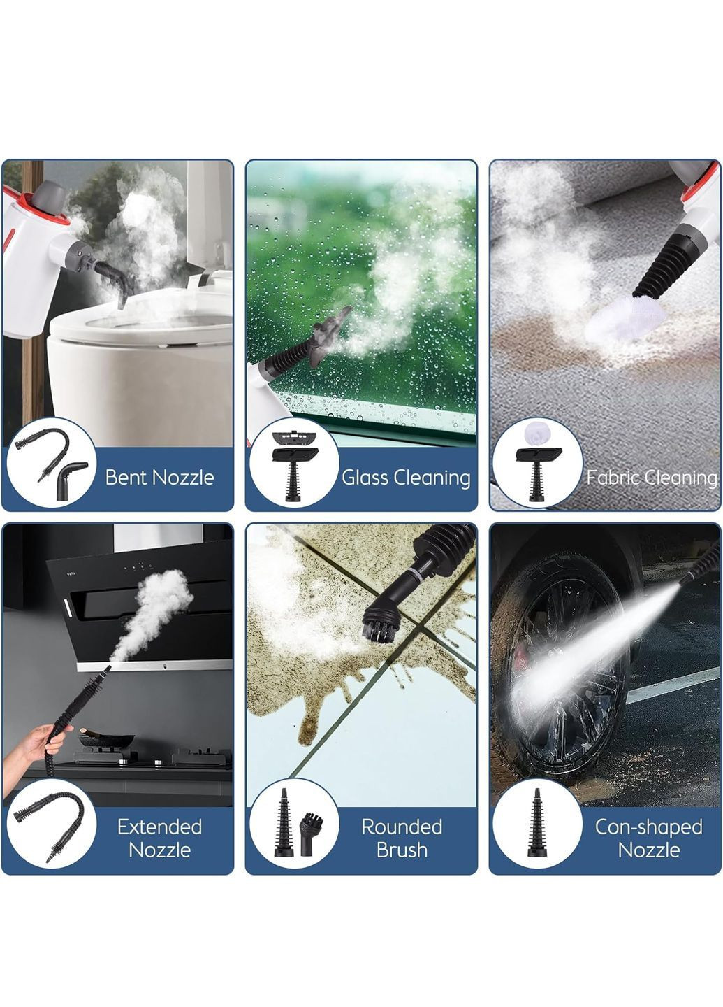 Пароочисник універсальний ручний 22х23х9 см комбінований Amazon (370777085)