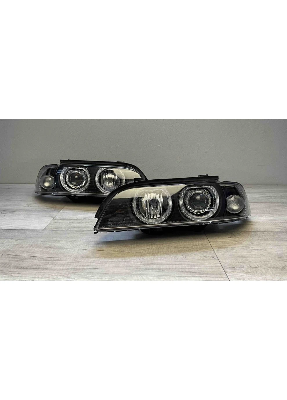 Передние фары BMW 5 (E39) 1995-2003 черные ANGEL EYES (ЦЕНА ЗА ПАРУ) Tuning-Tec 5-Series (398186397)