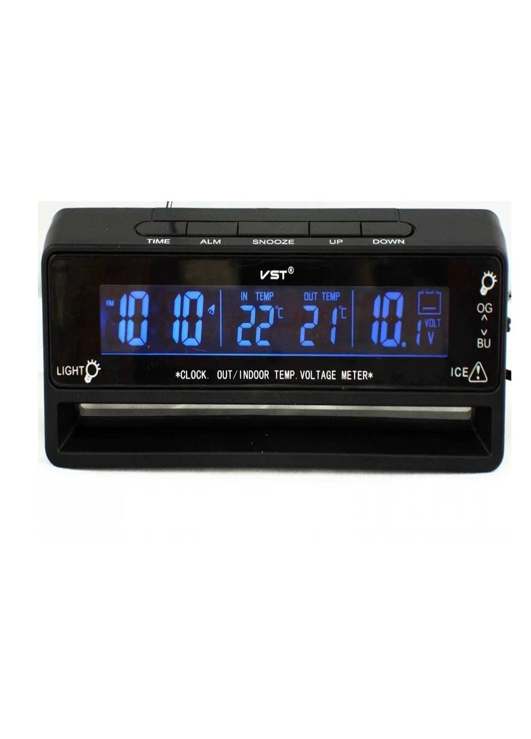 Автомобільний годинник 7010 VB з термометром і вольтметром VST (282927668)