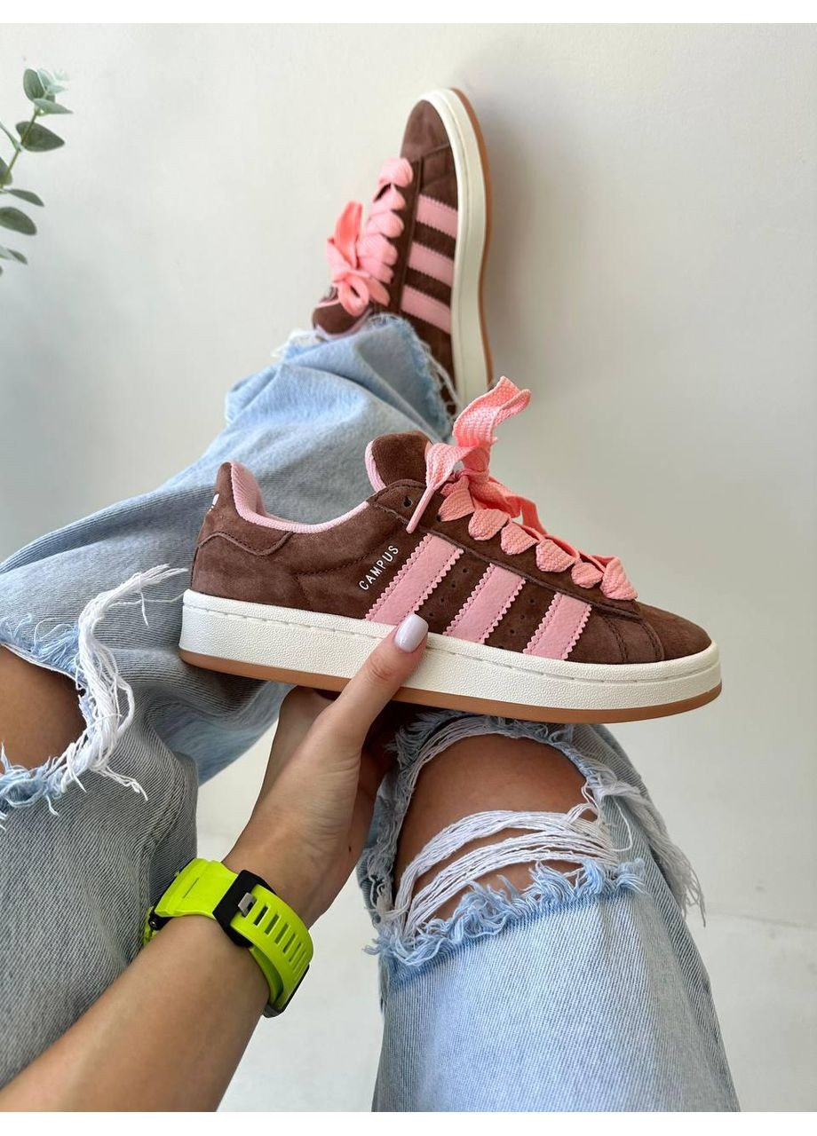 Рожеві Осінні кросівки чоловічі adidas campus brown pink адідас кампус No Brand