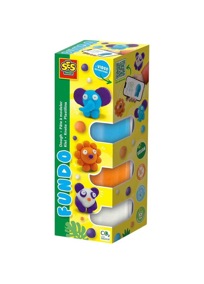 Незасихаюча маса для ліплення FunDo Дикі тварини 4 кольори () Ses Creative 00813S (328448504)