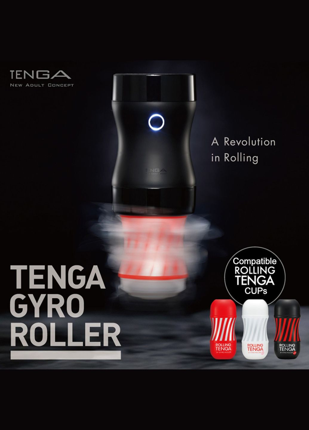 Мастурбатор Rolling Gyro Roller Cup Strong, новый рельеф для стимуляции вращением – CherryLove Tenga (339867658)