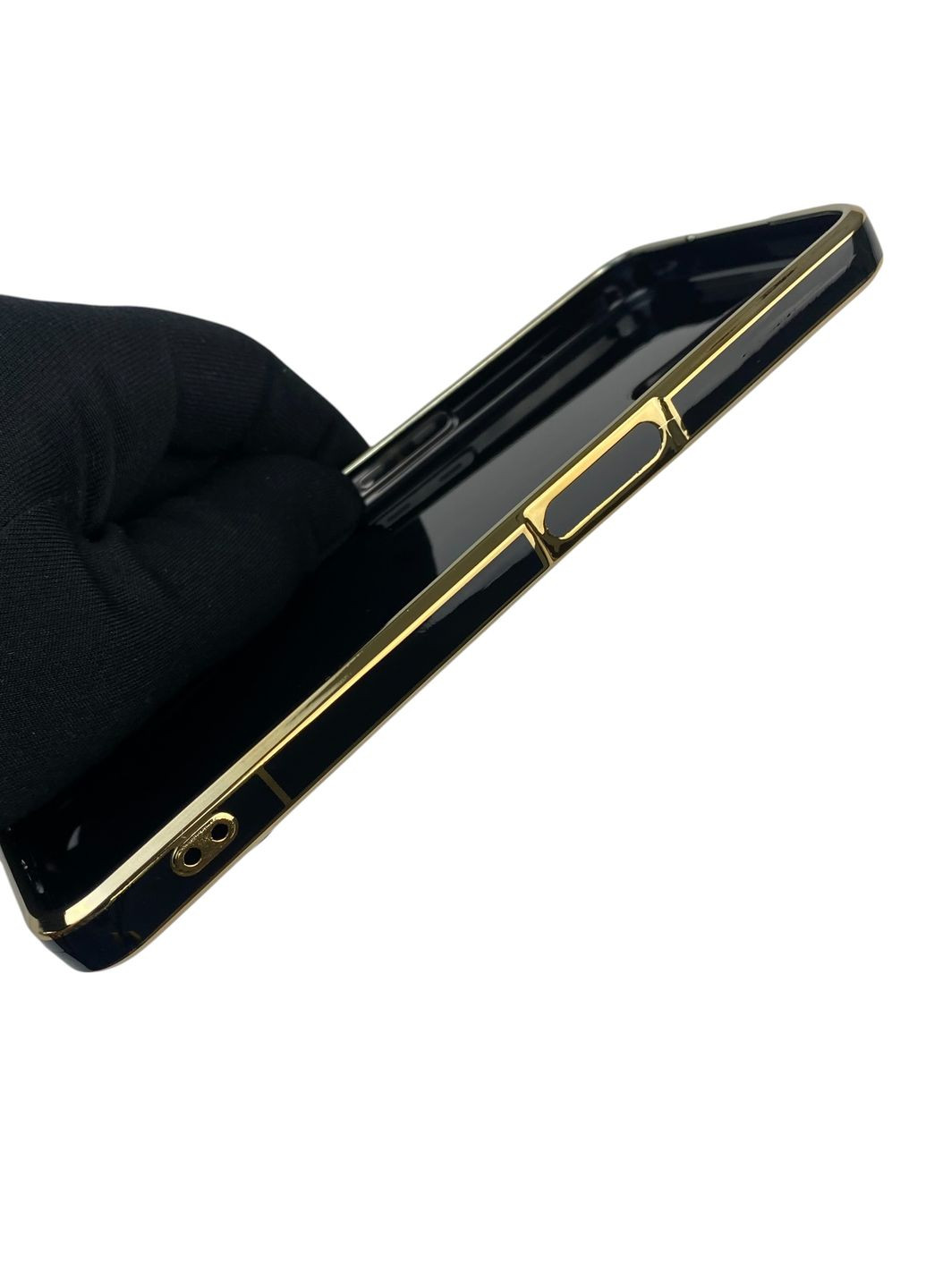 Чохол для A72 глянцевий з кільцем MagSafe із золотою окантовкою на оппо а72 чорний gs1 Oppo (366229153)