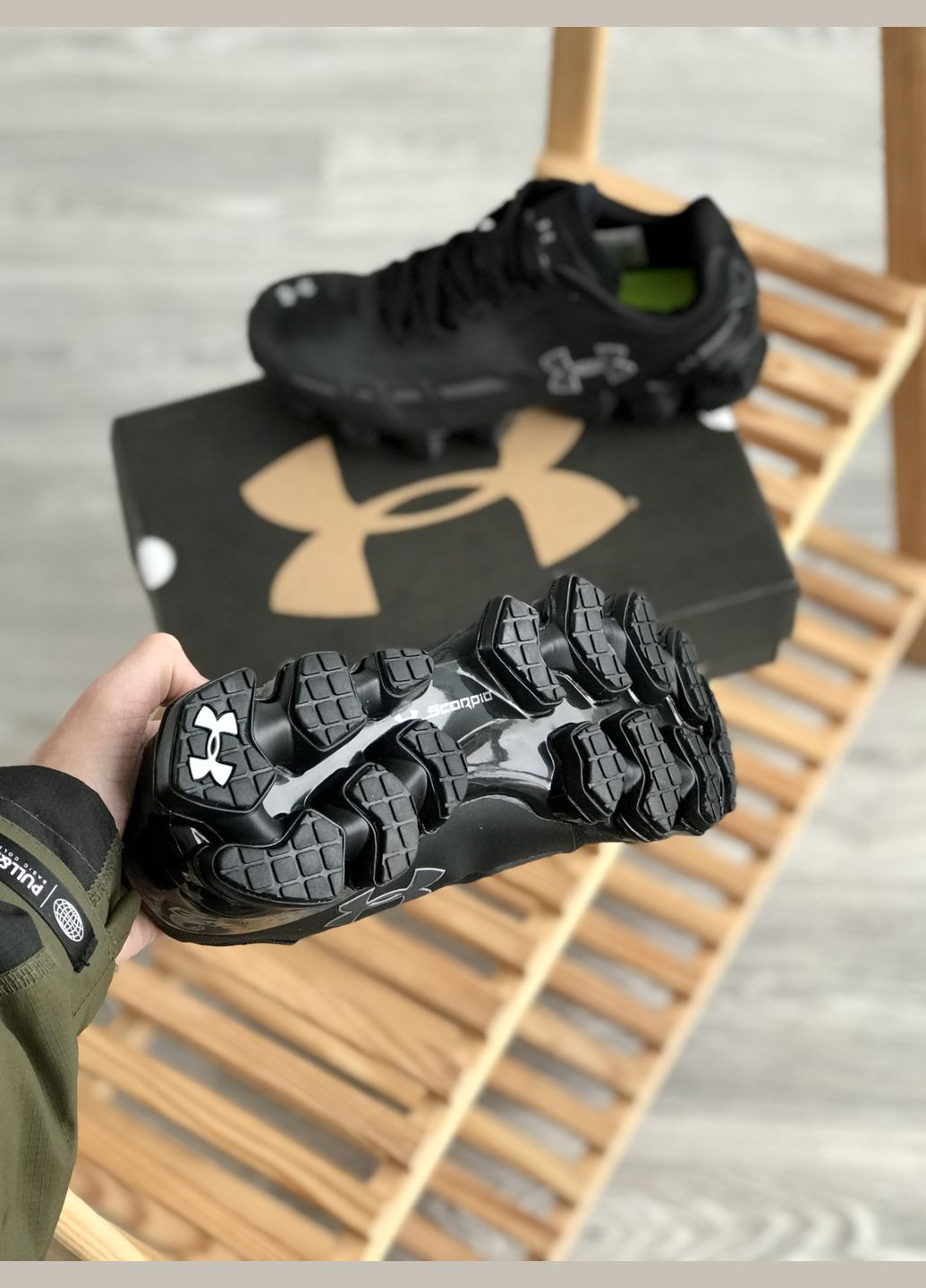 Чорні Осінні кросівки чоловічі under armour scorpio black | андер армор скорпіо чорні No Brand
