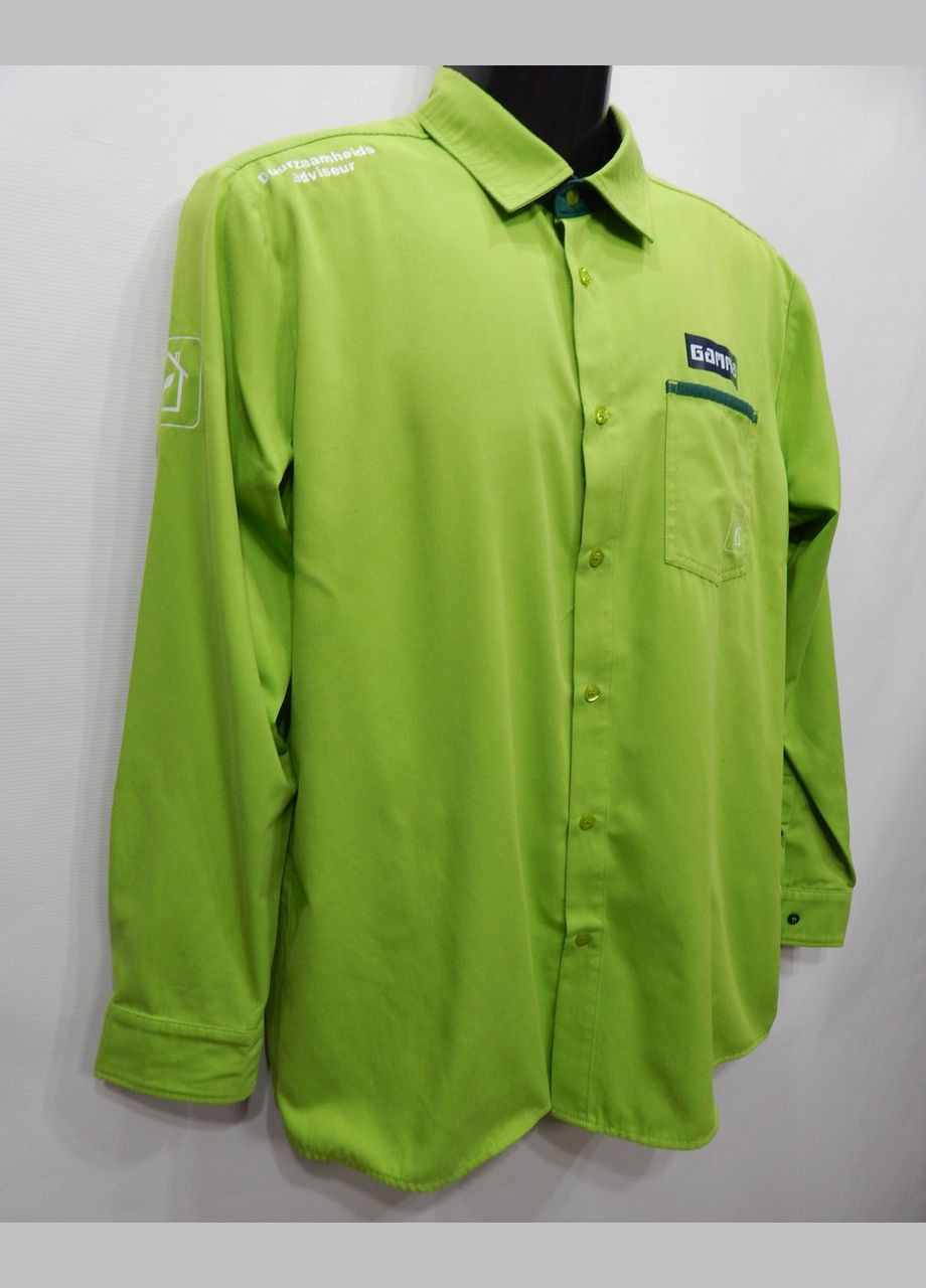 Зеленая кэжуал рубашка с абстрактным узором No Brand