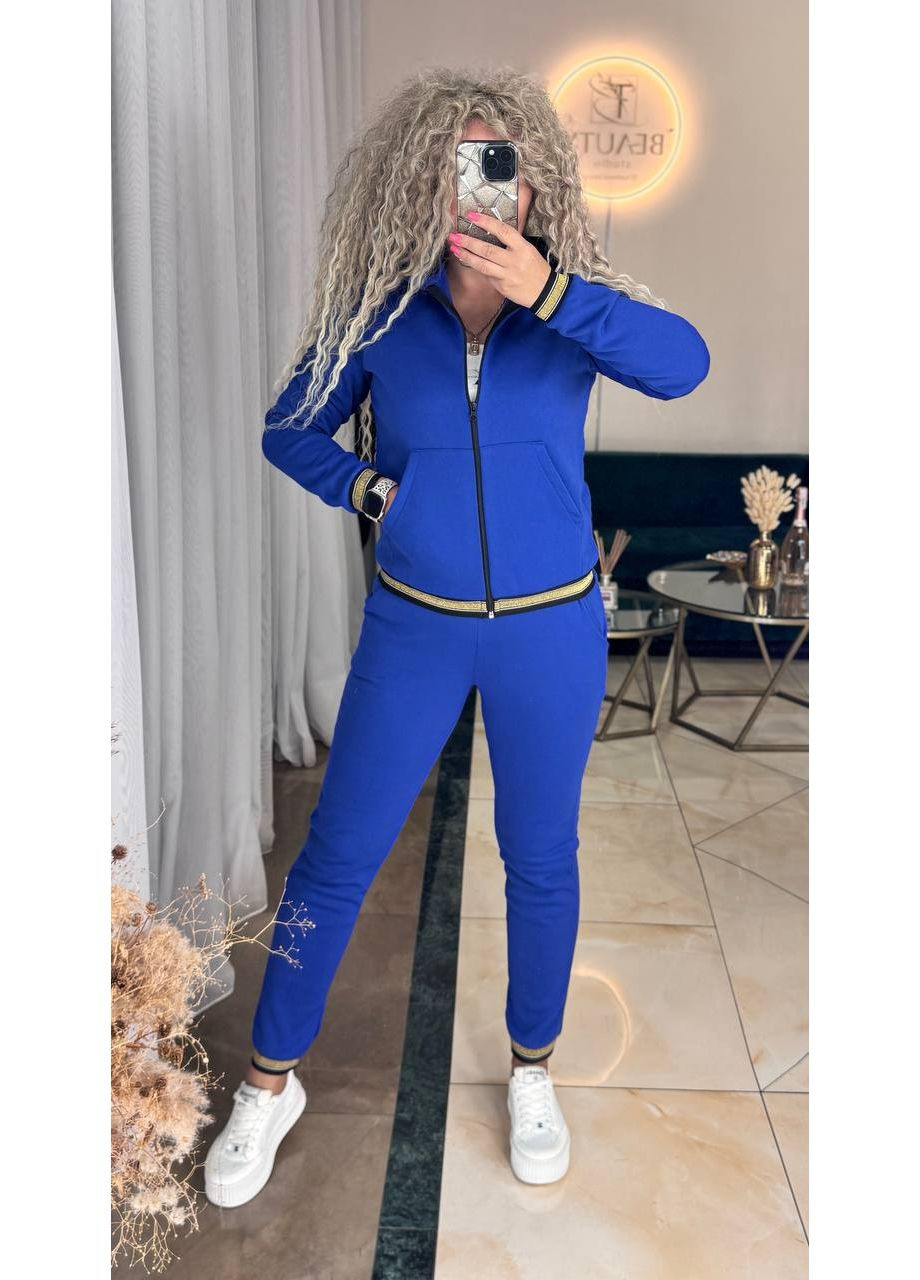 Костюм двійка тринитка на флісі+дорога фурнітура,штани та кофта з капюшоном Україна (352253590)