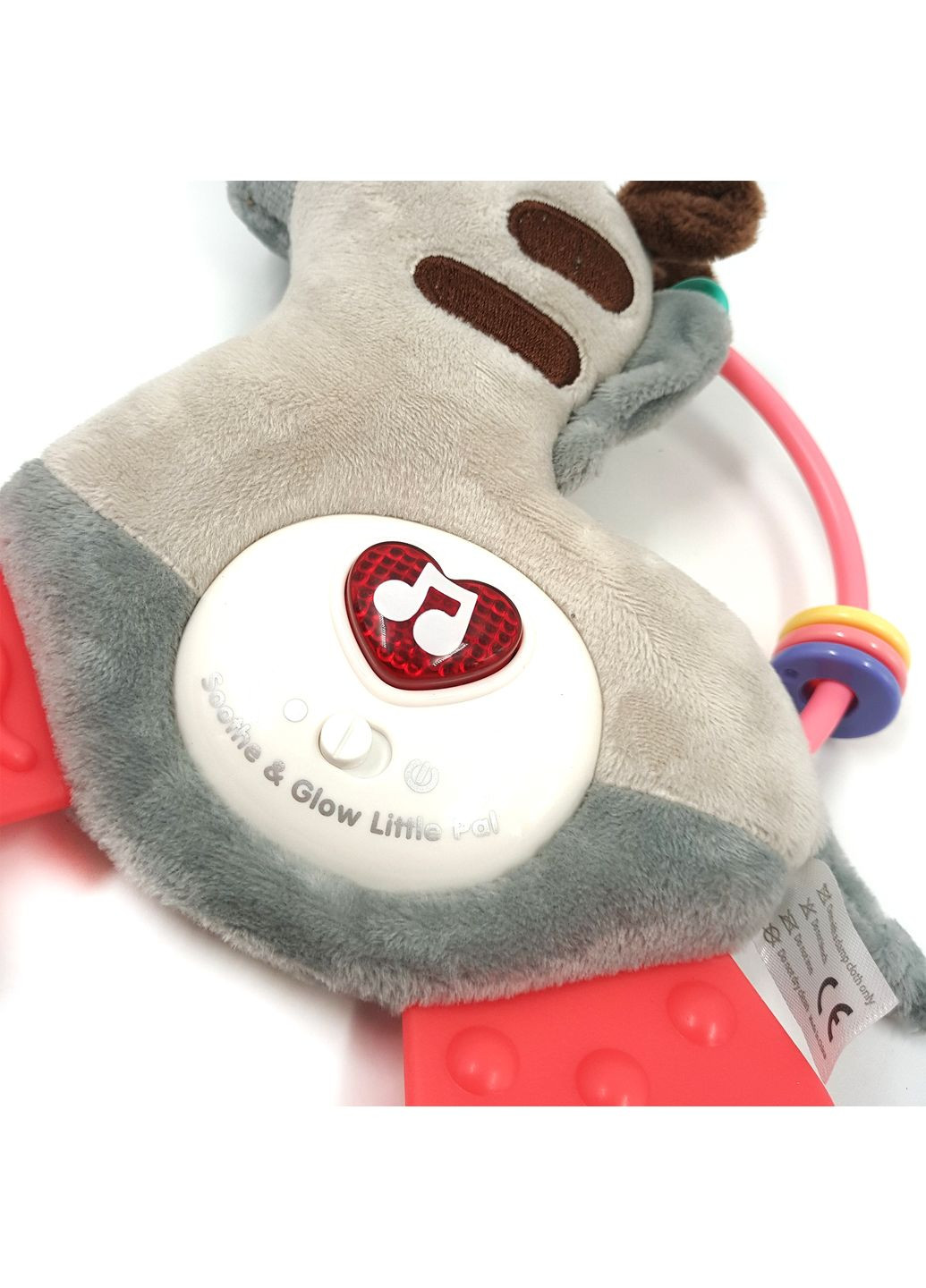 Брязкальце інтерактивне дитяче, 20 см, Українська озвучка, з підсвічуванням та мелодіями, Конячка, Сірий TK Group (316319010)