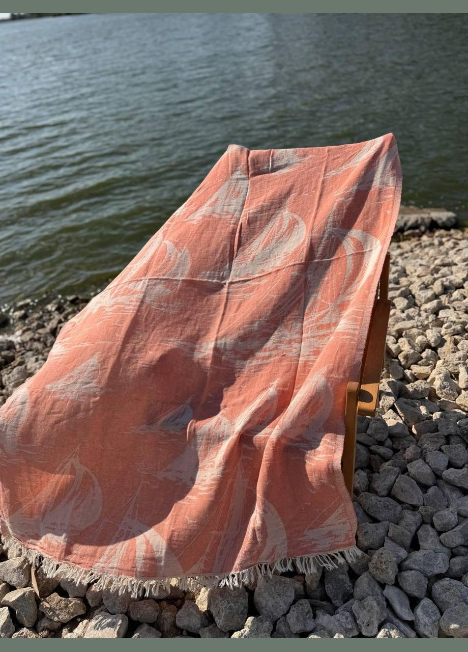 Покривало гіпоалергенне бавовняне 100х180 см Персиковий (П4К-AL-peshtamel-002-03) No Brand (308754707)